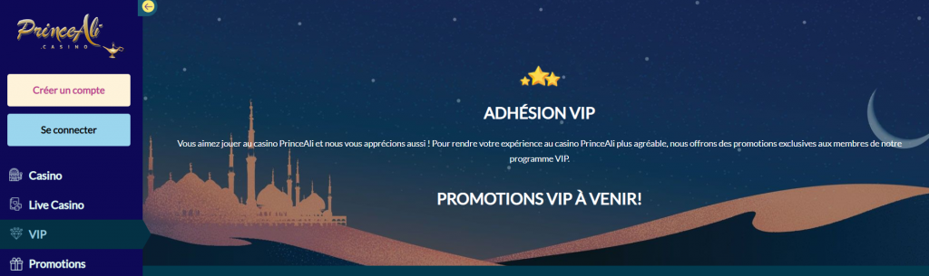 programme VIP Prince ali casino